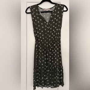 Olive green sleeveless Loft dress - XS.